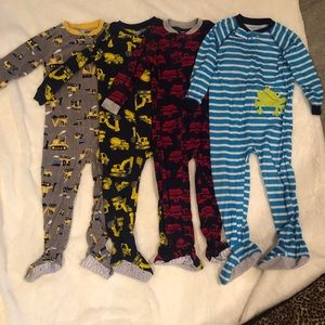 FOUR Carters fleece and polyester footie pajamas